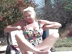 granny mature pool threesome